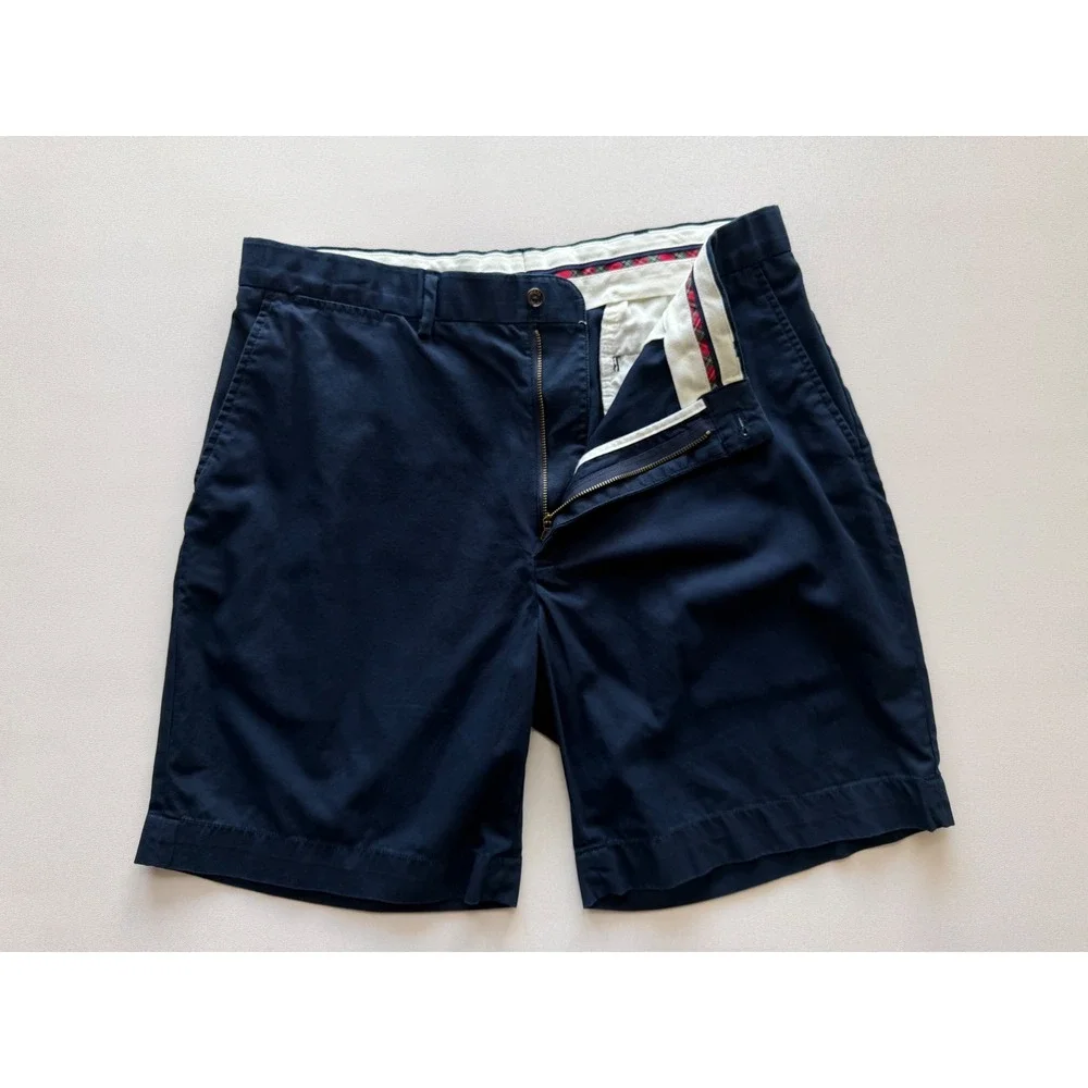 Polo Golf Ralph Lauren Navy Shorts Men's Size 36 Flat Front Classic Chino Cotton